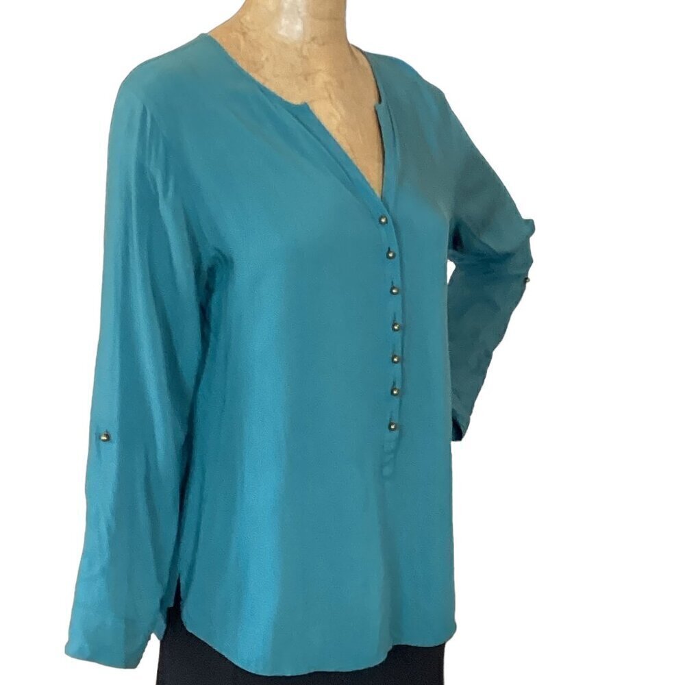 Soft Surroundings Split Neck Button Tunic Blouse … - image 3